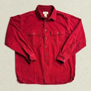 L.L. Bean Vintage Red Chamois Cloth Overshirt - Large